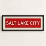 Framed Salt Lake City Red Bus Scroll - Tejas Country Club