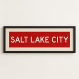 Framed Salt Lake City Red Bus Scroll - Tejas Country Club