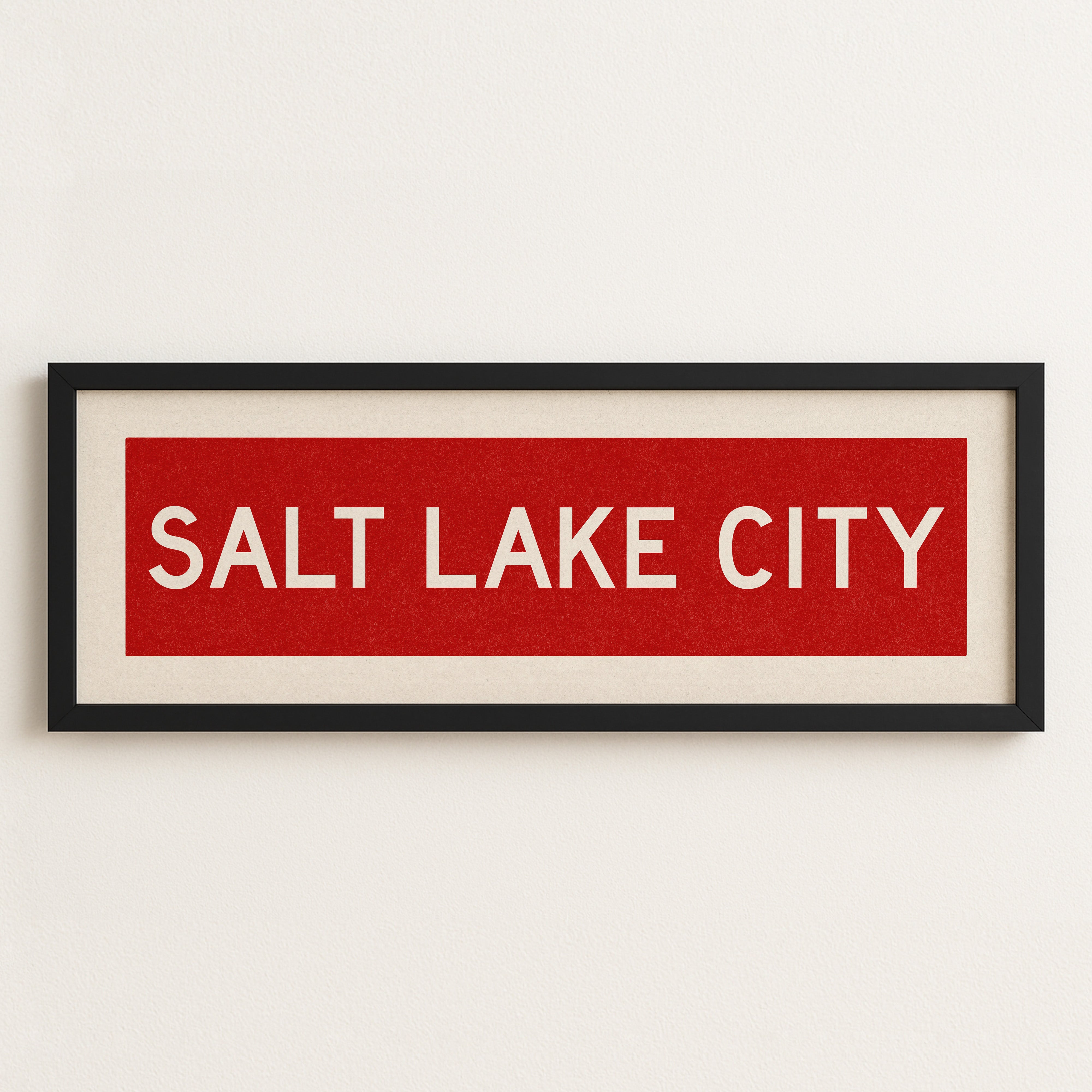 Framed Salt Lake City Red Bus Scroll - Tejas Country Club