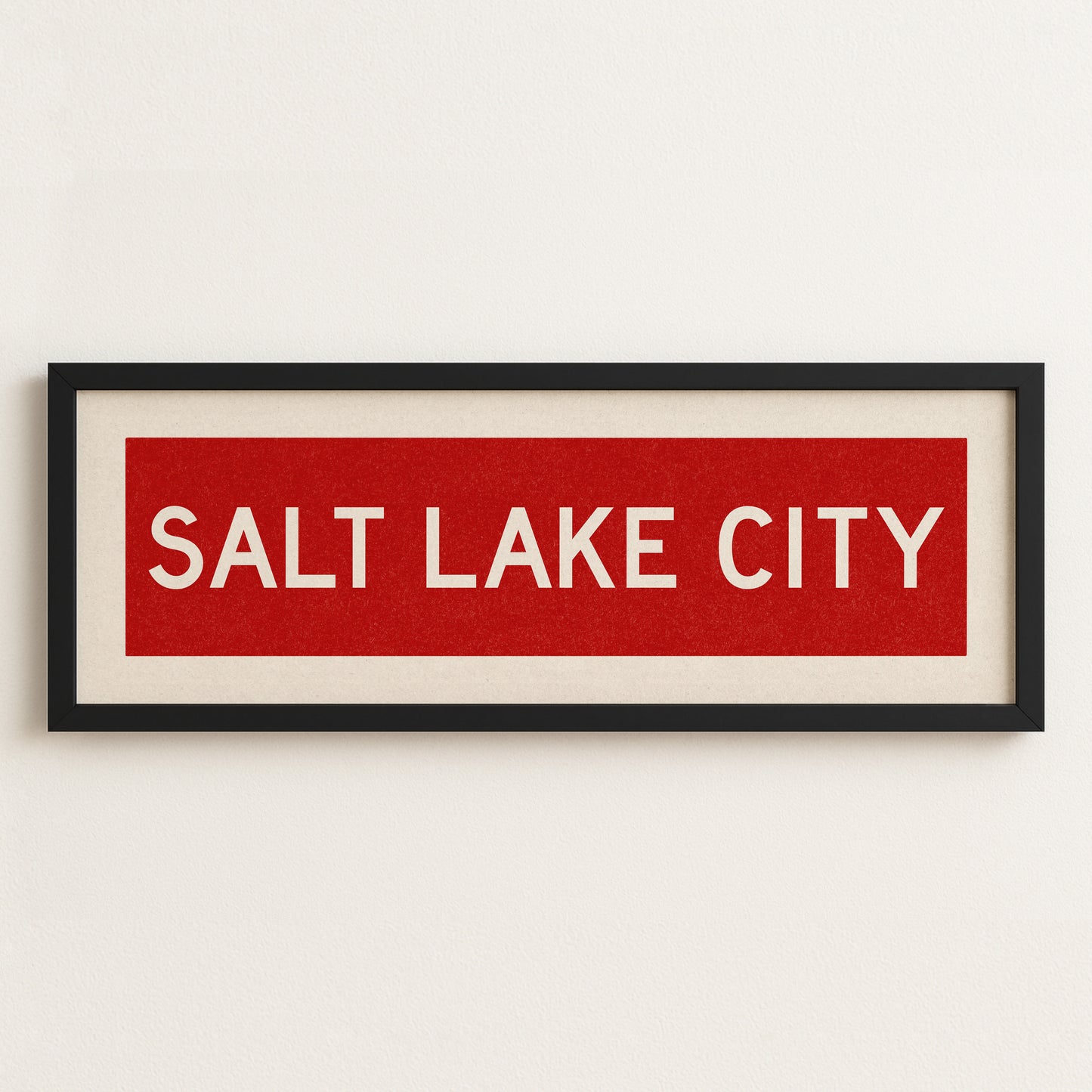Framed Salt Lake City Red Bus Scroll - Tejas Country Club