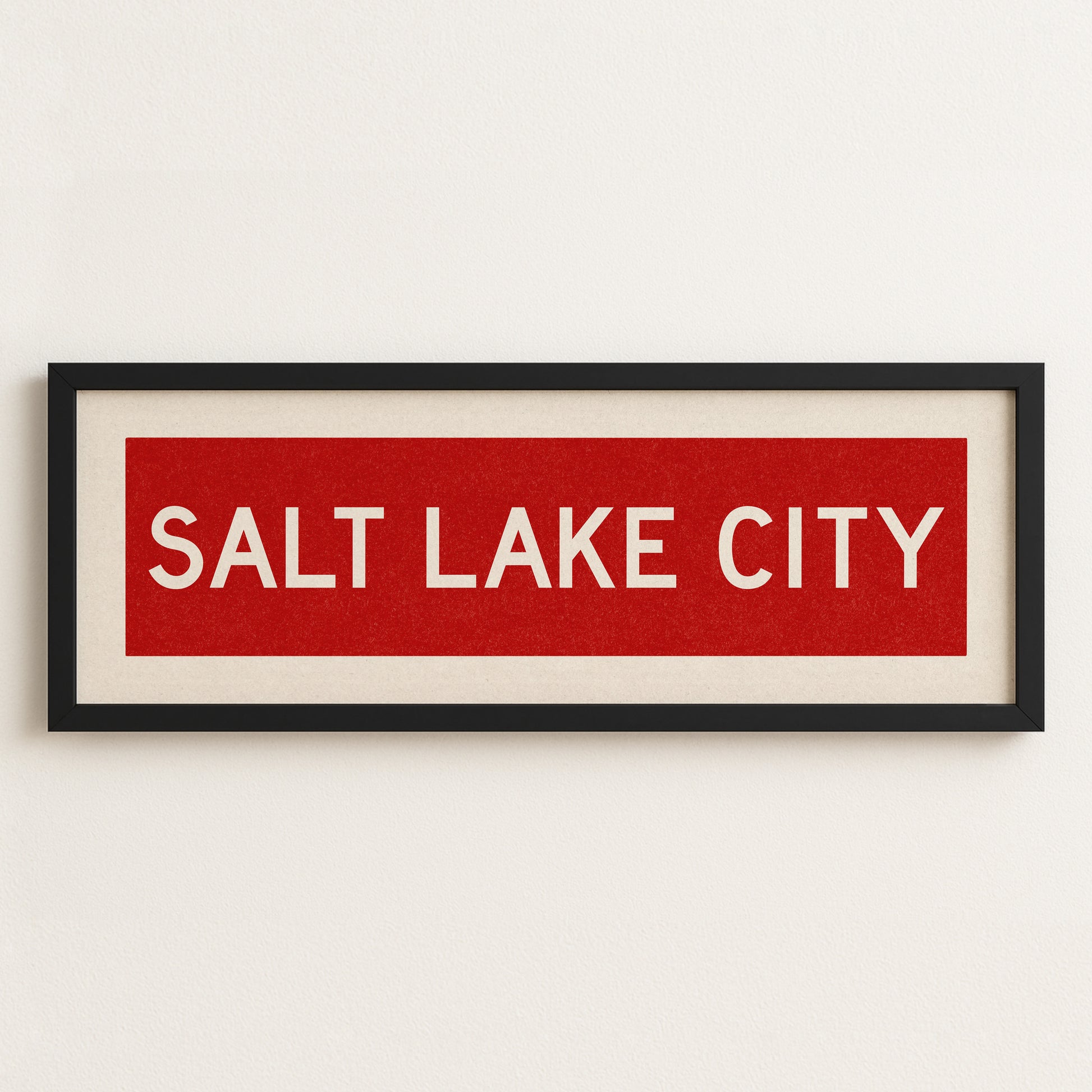 Framed Salt Lake City Red Bus Scroll - Tejas Country Club
