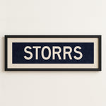 Framed Storrs Navy and White Bus Scroll - Tejas Country Club