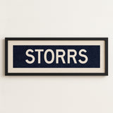 Framed Storrs Navy and White Bus Scroll - Tejas Country Club