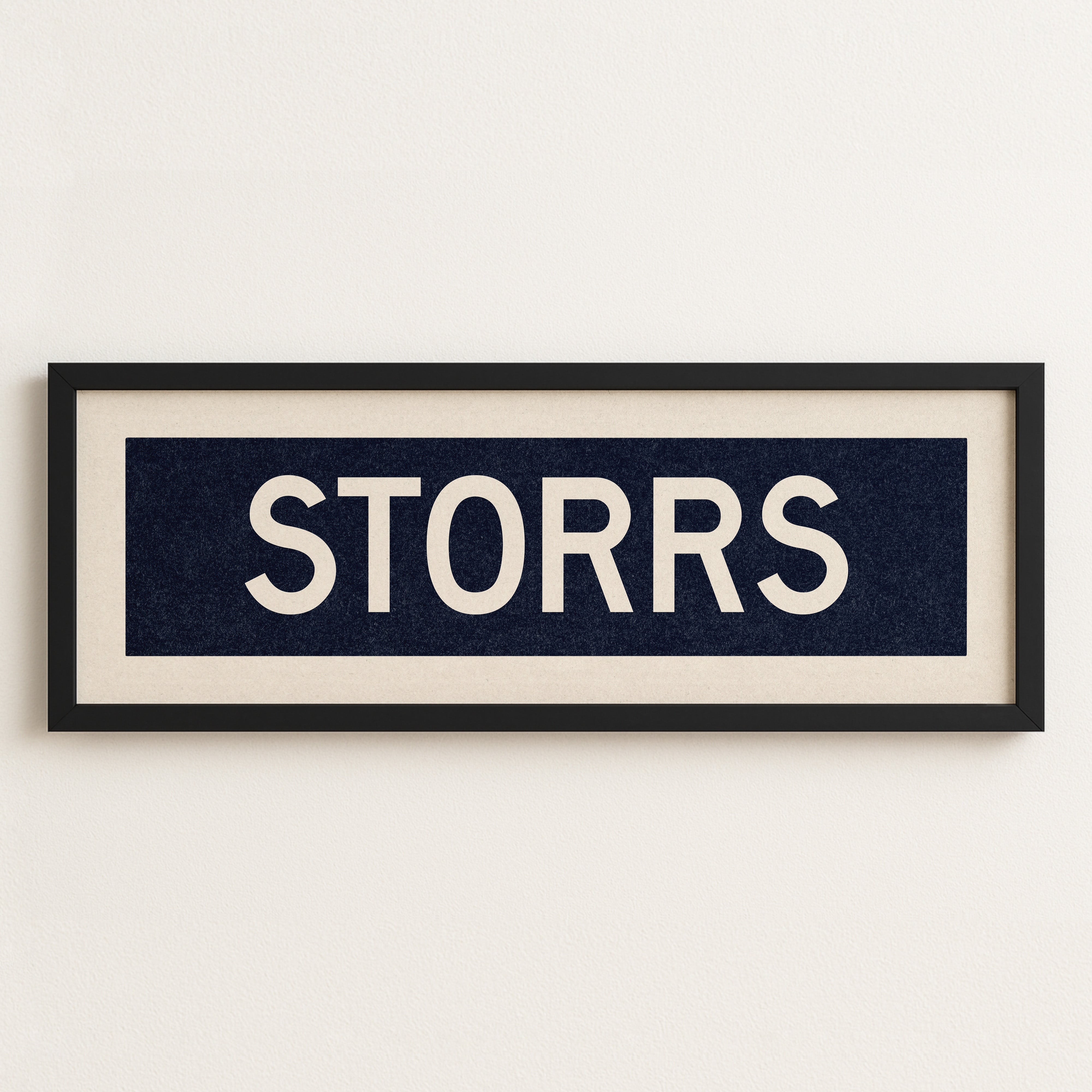 Framed Storrs Navy and White Bus Scroll - Tejas Country Club