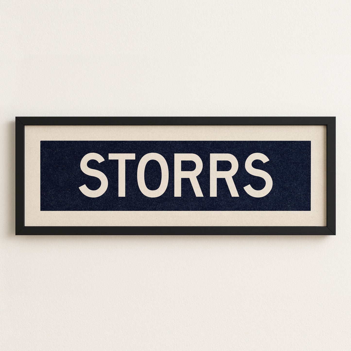 Framed Storrs Navy and White Bus Scroll - Tejas Country Club