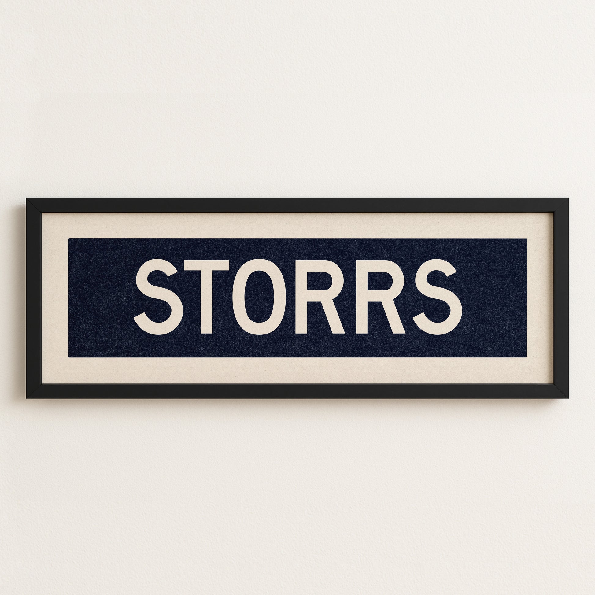 Framed Storrs Navy and White Bus Scroll - Tejas Country Club