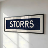 Framed Storrs Navy and White Bus Scroll - Tejas Country Club