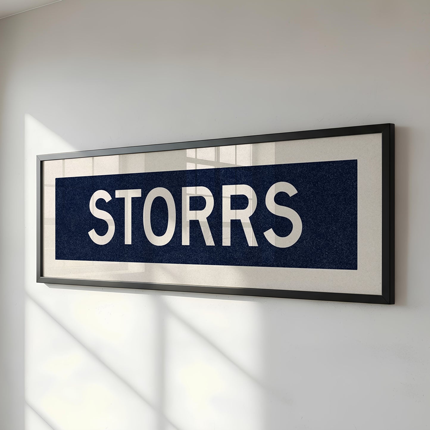 Framed Storrs Navy and White Bus Scroll - Tejas Country Club