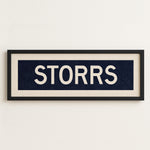Framed Storrs Navy and White Bus Scroll - Tejas Country Club