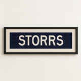 Framed Storrs Navy and White Bus Scroll - Tejas Country Club