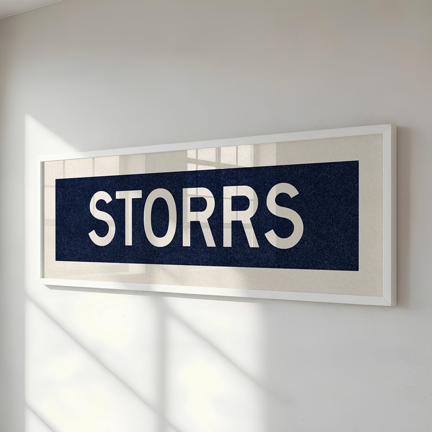 Framed Storrs Navy and White Bus Scroll - Tejas Country Club