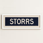 Framed Storrs Navy and White Bus Scroll - Tejas Country Club