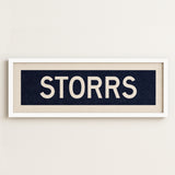 Framed Storrs Navy and White Bus Scroll - Tejas Country Club