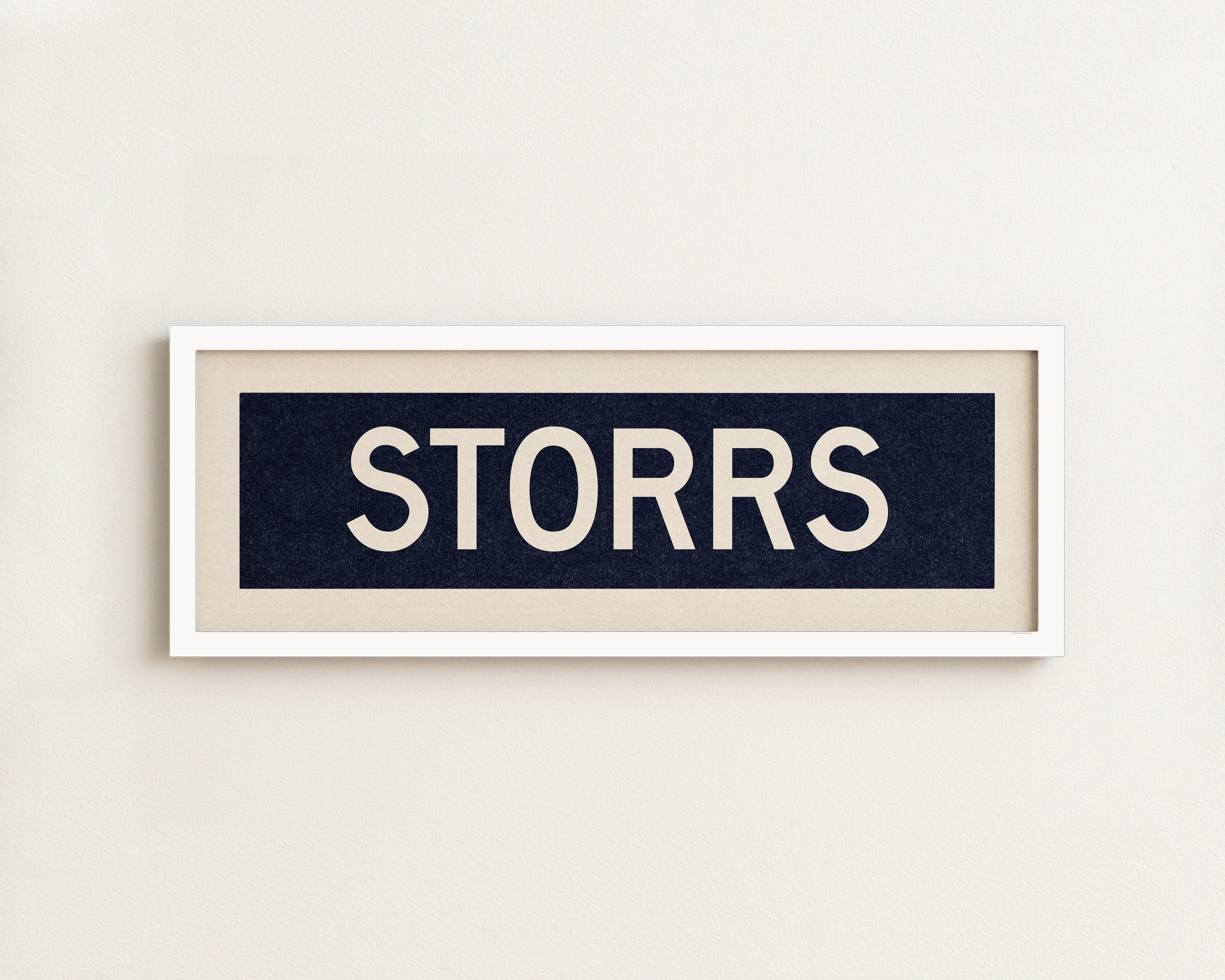 Framed Storrs Navy and White Bus Scroll - Tejas Country Club