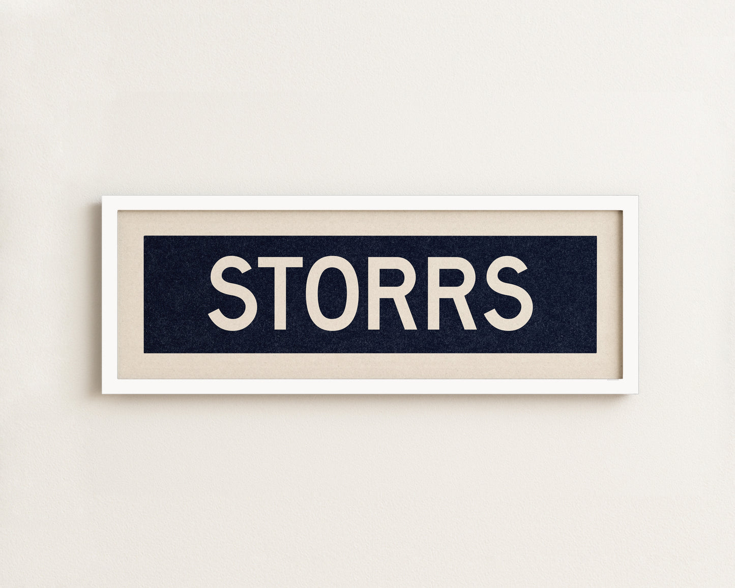 Framed Storrs Navy and White Bus Scroll - Tejas Country Club