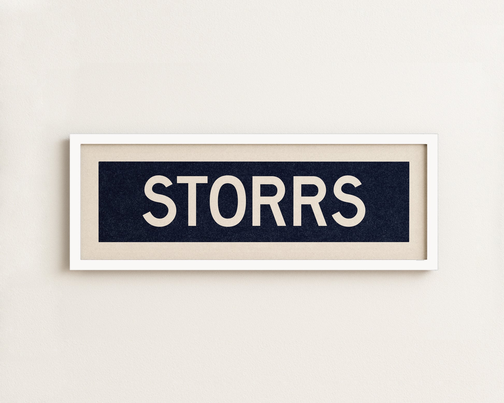 Framed Storrs Navy and White Bus Scroll - Tejas Country Club