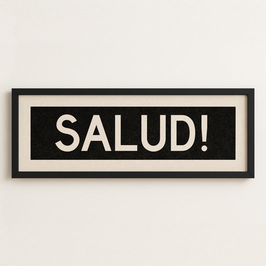 Framed Salud! Bus Scroll Sign - Tejas Country Club