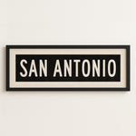 Framed San Antonio Bus Scroll Sign - Tejas Country Club