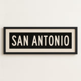 Framed San Antonio Bus Scroll Sign - Tejas Country Club