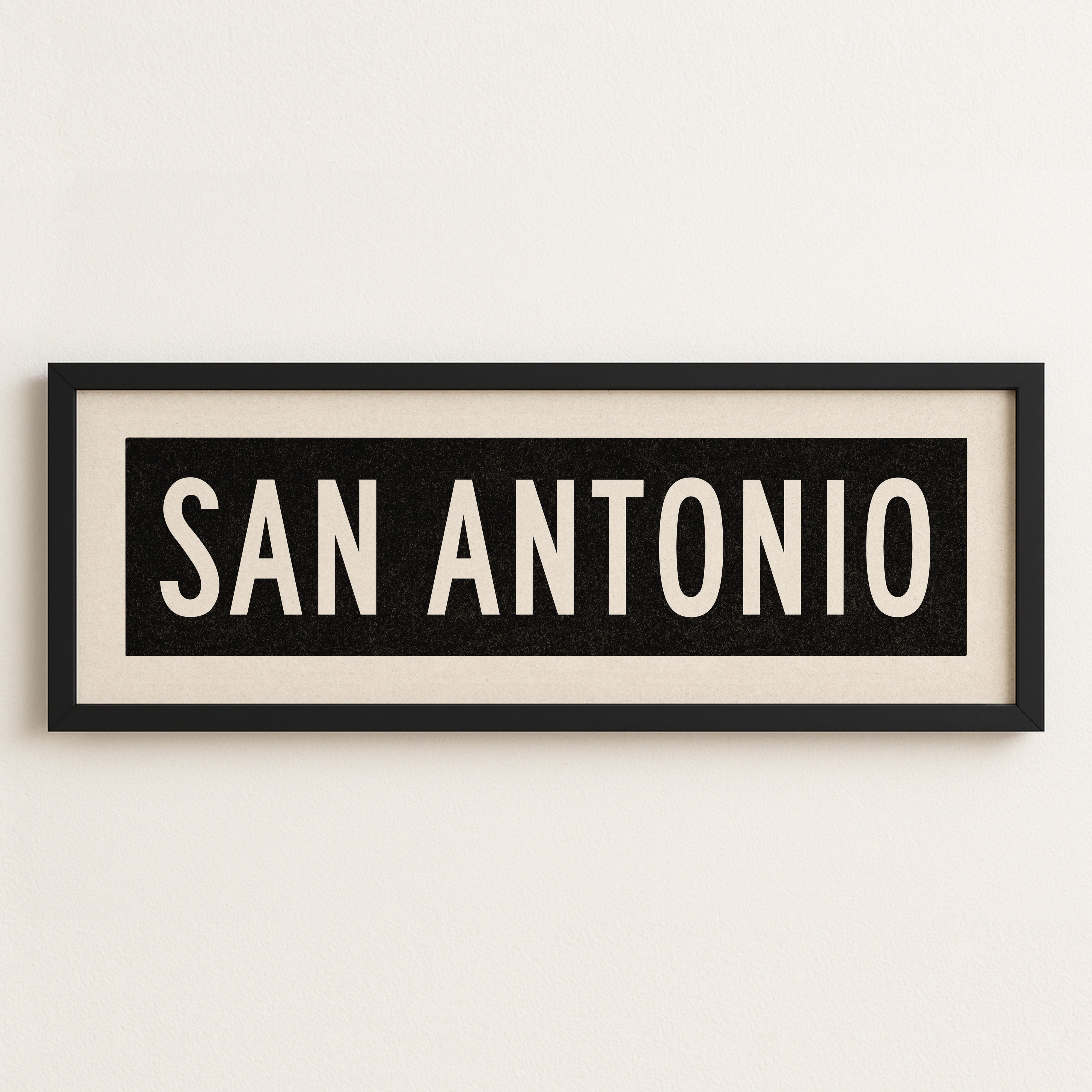 Framed San Antonio Bus Scroll Sign - Tejas Country Club