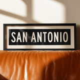Framed San Antonio Bus Scroll Sign - Tejas Country Club