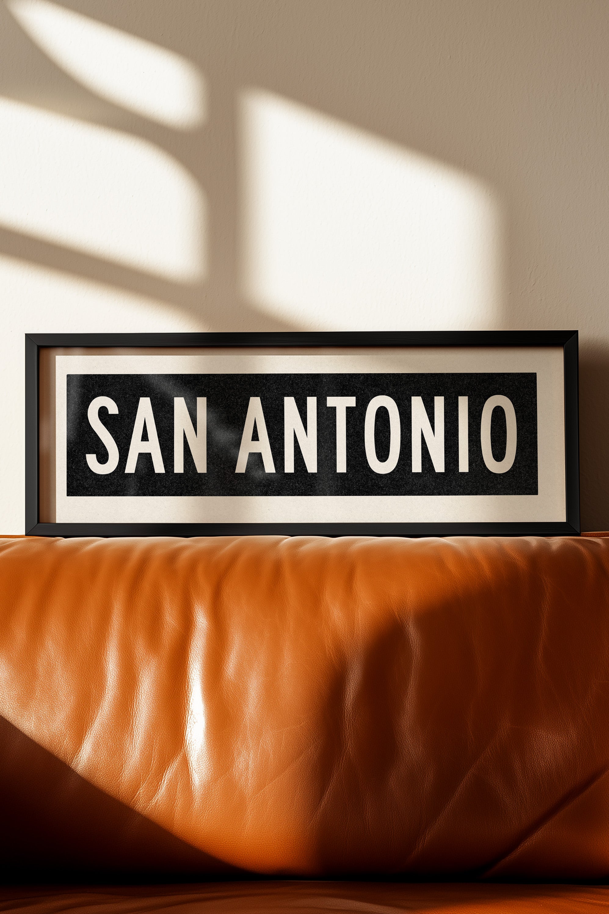 Framed San Antonio Bus Scroll Sign - Tejas Country Club