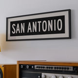 Framed San Antonio Bus Scroll Sign - Tejas Country Club