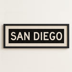 Framed San Diego California Bus Scroll - Tejas Country Club