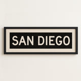 Framed San Diego California Bus Scroll - Tejas Country Club