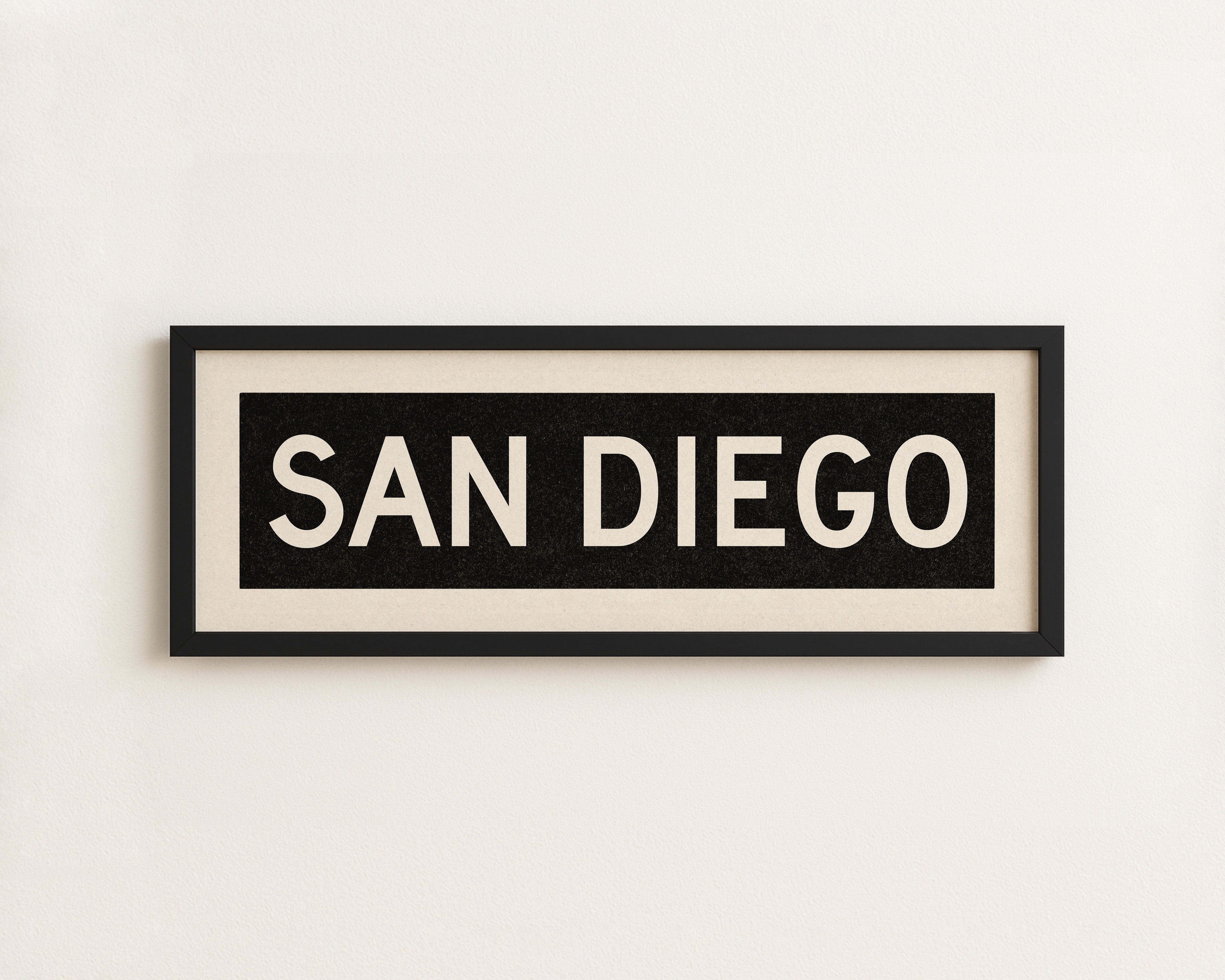 Framed San Diego California Bus Scroll - Tejas Country Club