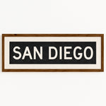Framed San Diego California Bus Scroll - Tejas Country Club