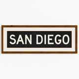 Framed San Diego California Bus Scroll - Tejas Country Club