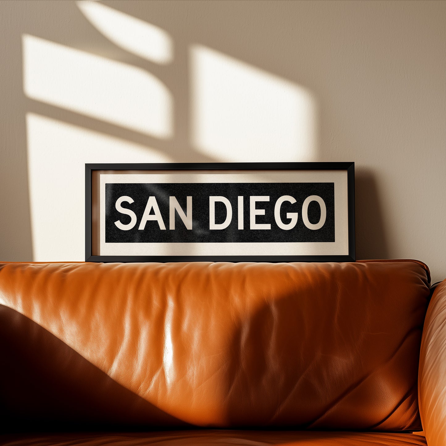 Framed San Diego California Bus Scroll