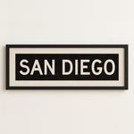 Framed San Diego California Bus Scroll - Tejas Country Club