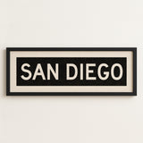 Framed San Diego California Bus Scroll - Tejas Country Club