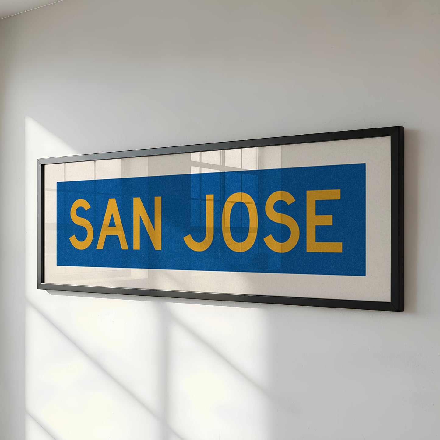 Framed San Jose Blue and Gold Bus Scroll - Tejas Country Club