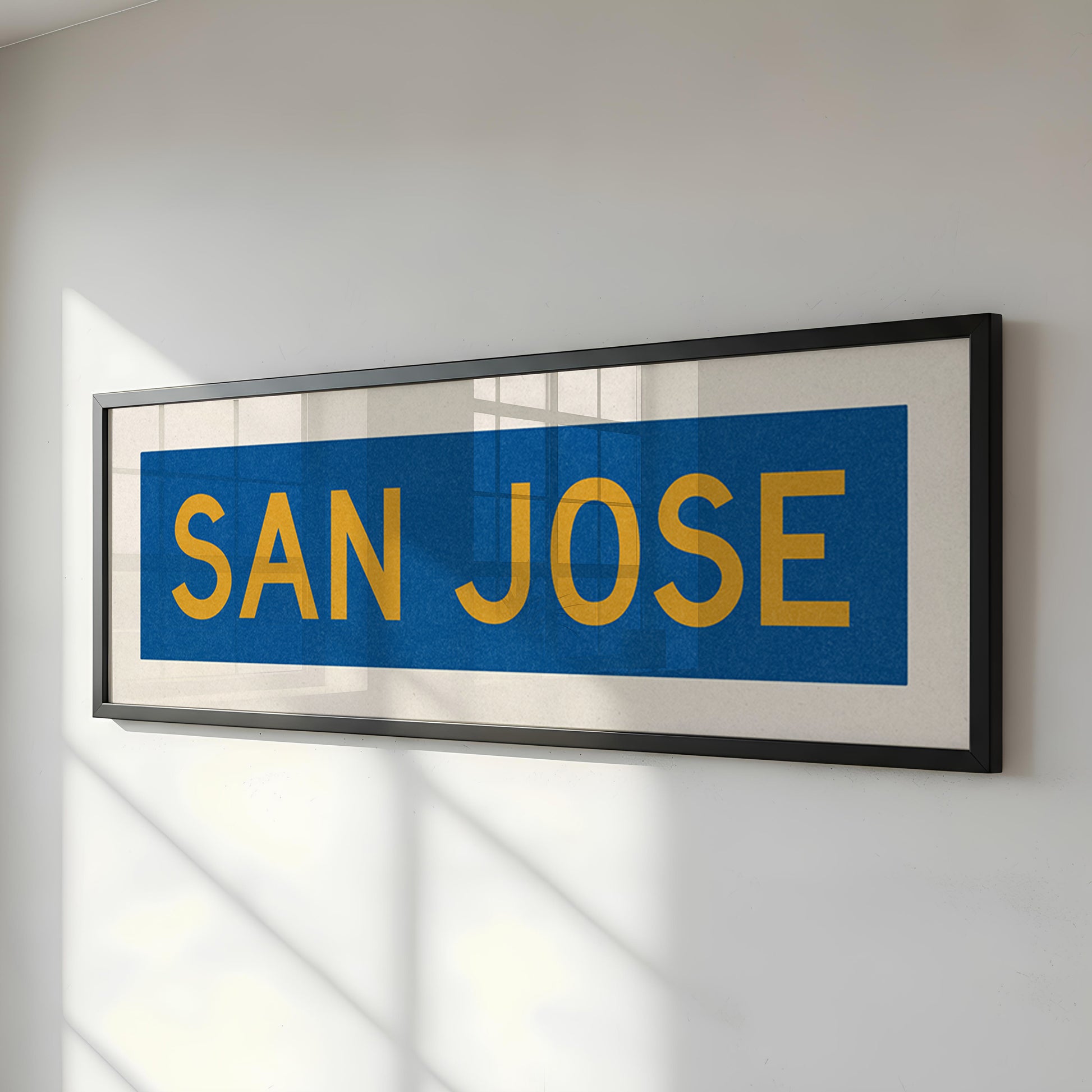 Framed San Jose Blue and Gold Bus Scroll - Tejas Country Club