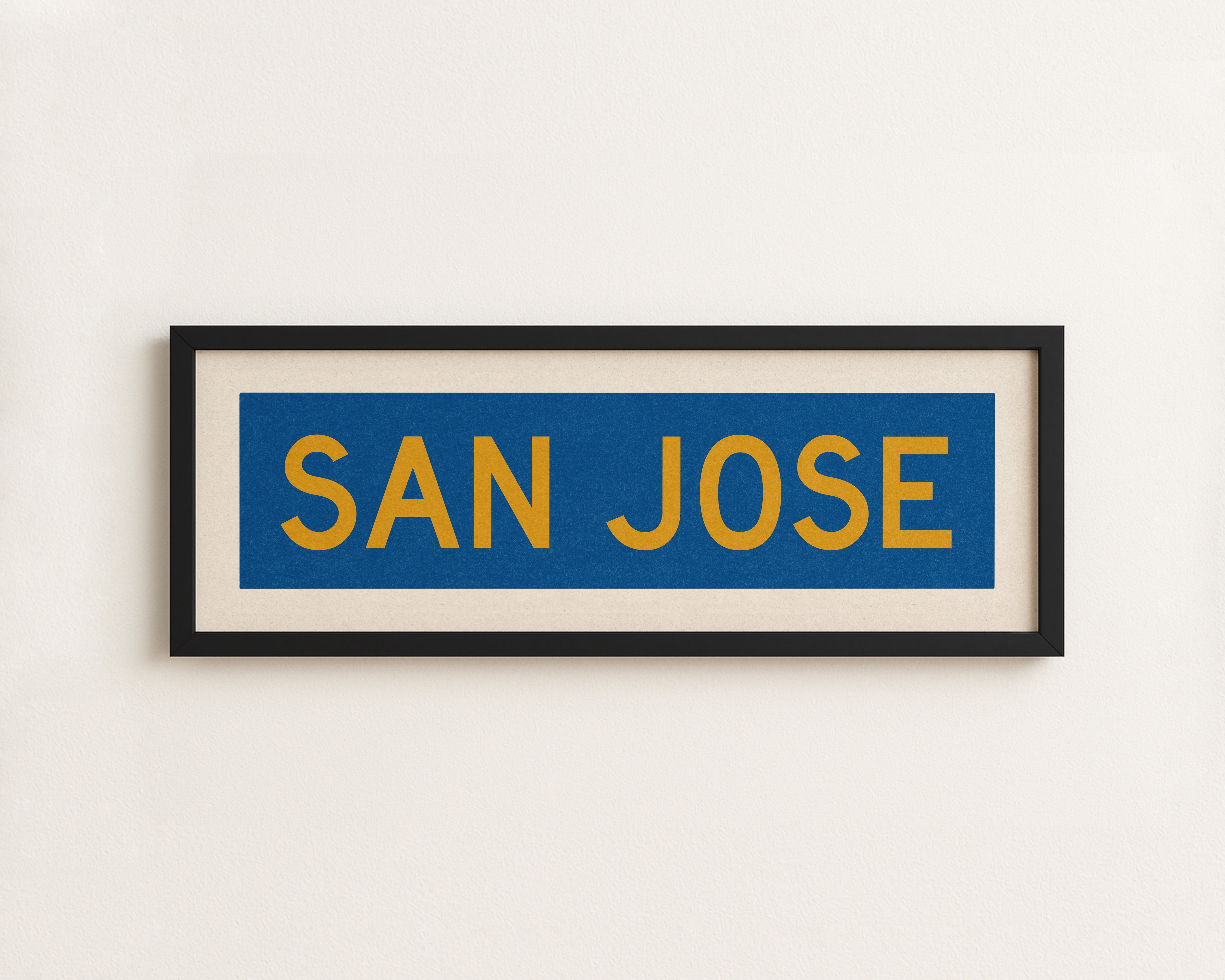 Framed San Jose Blue and Gold Bus Scroll - Tejas Country Club
