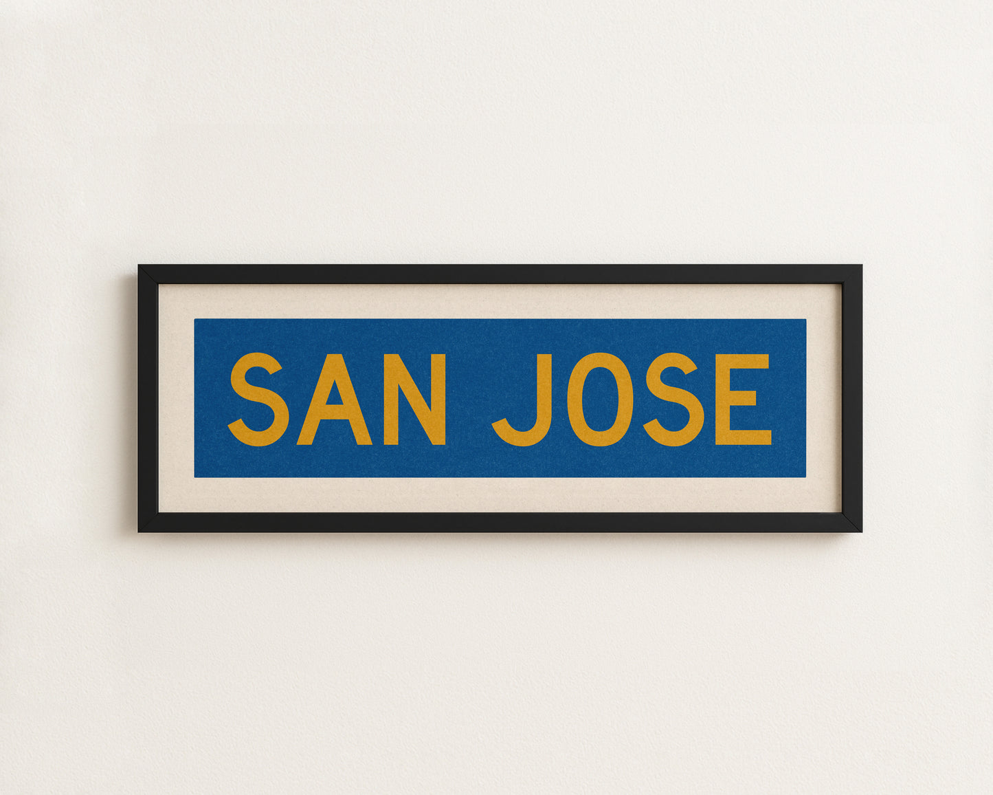 Framed San Jose Blue and Gold Bus Scroll - Tejas Country Club