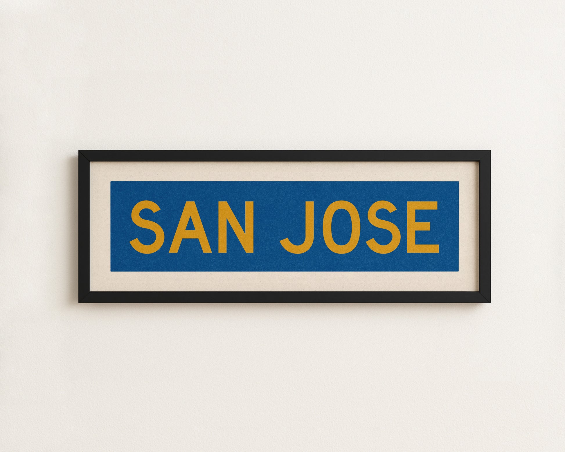Framed San Jose Blue and Gold Bus Scroll - Tejas Country Club