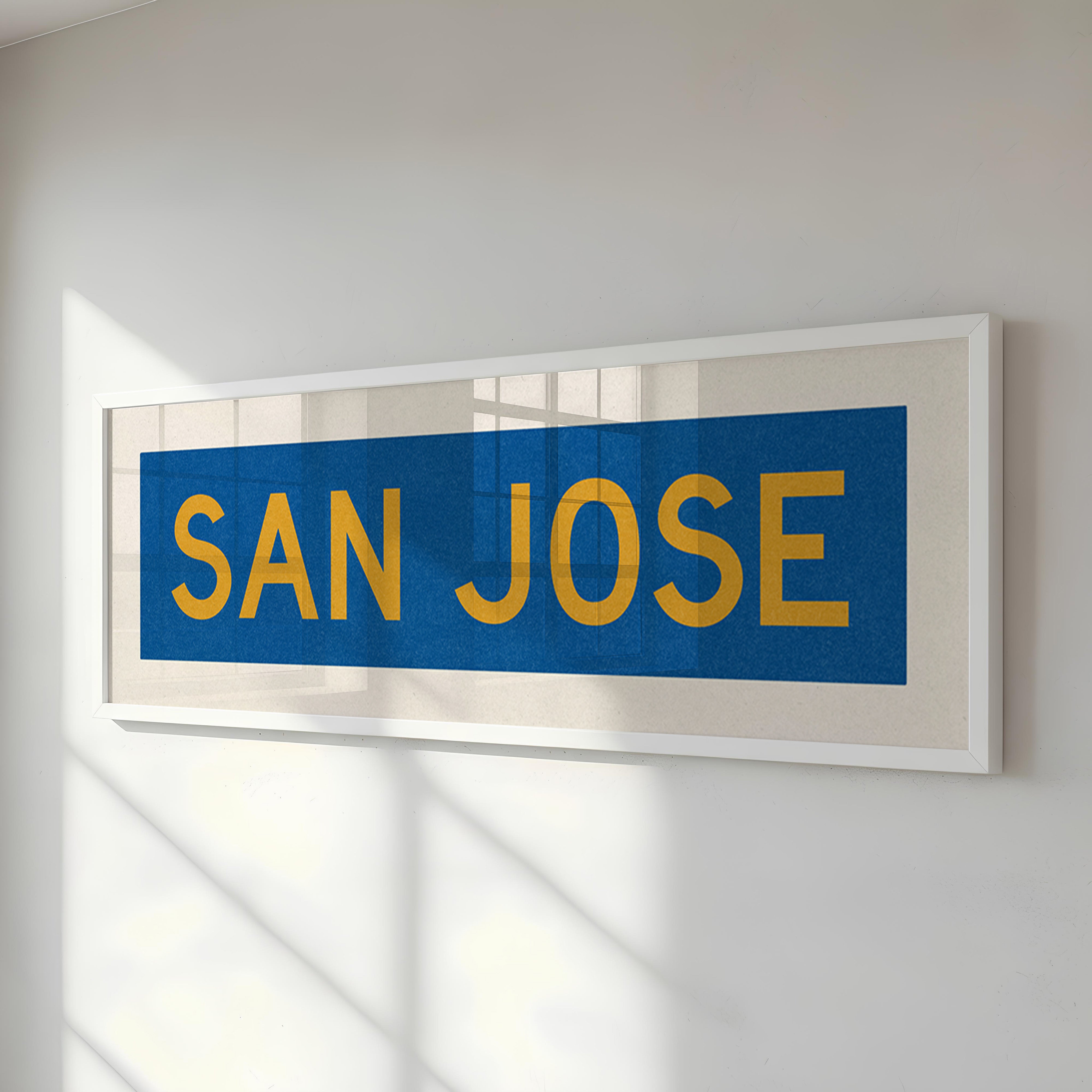 Framed San Jose Blue and Gold Bus Scroll - Tejas Country Club