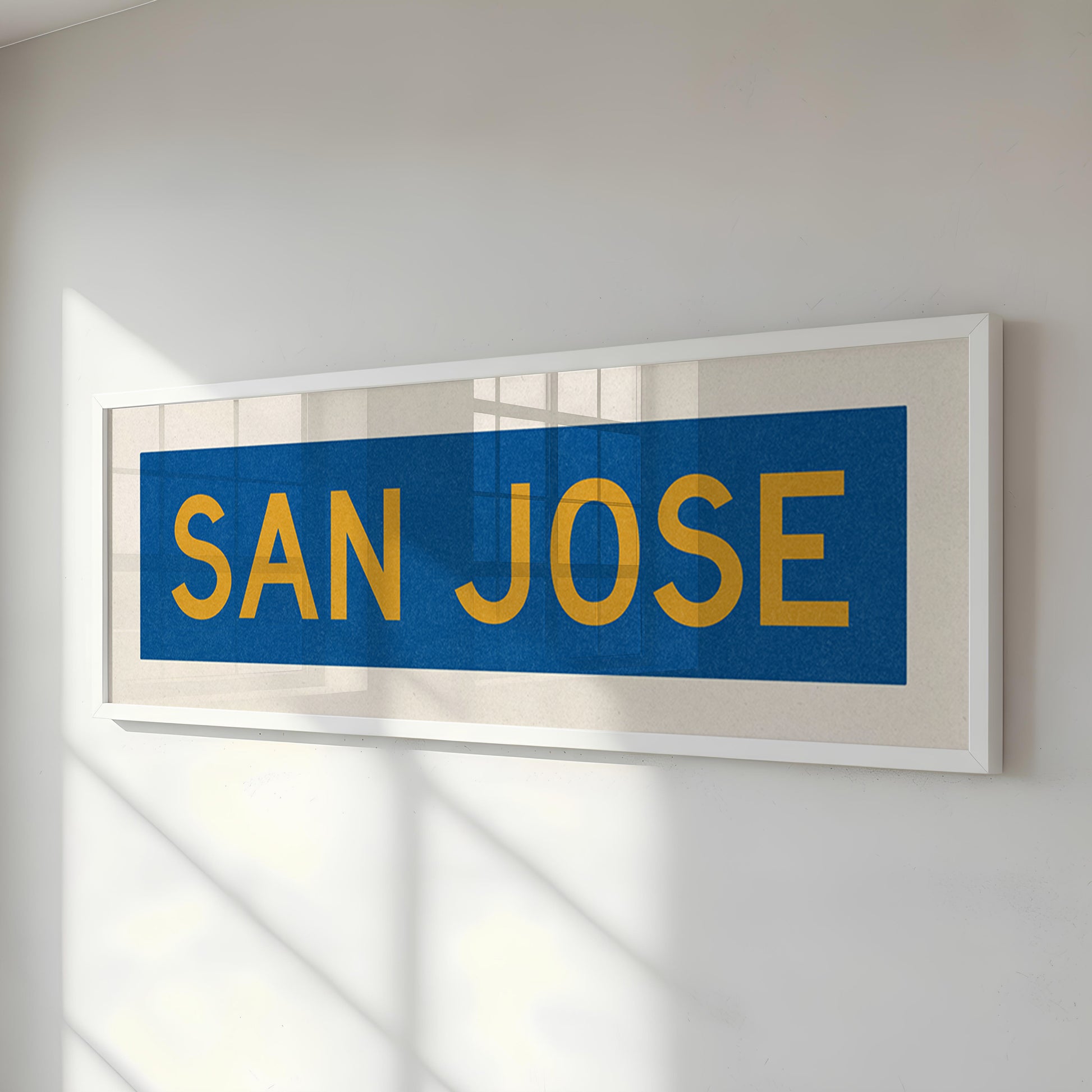 Framed San Jose Blue and Gold Bus Scroll - Tejas Country Club