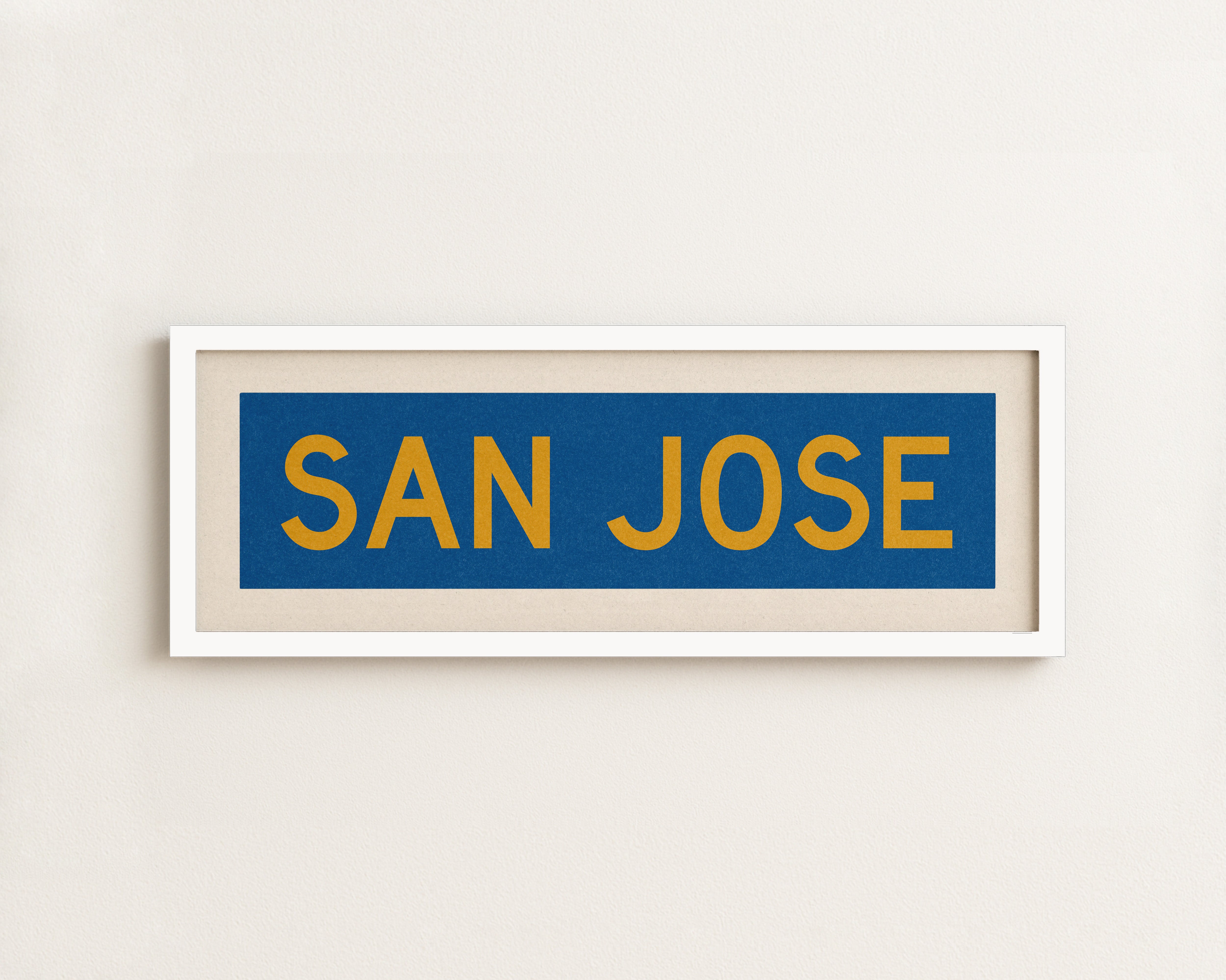 Framed San Jose Blue and Gold Bus Scroll - Tejas Country Club