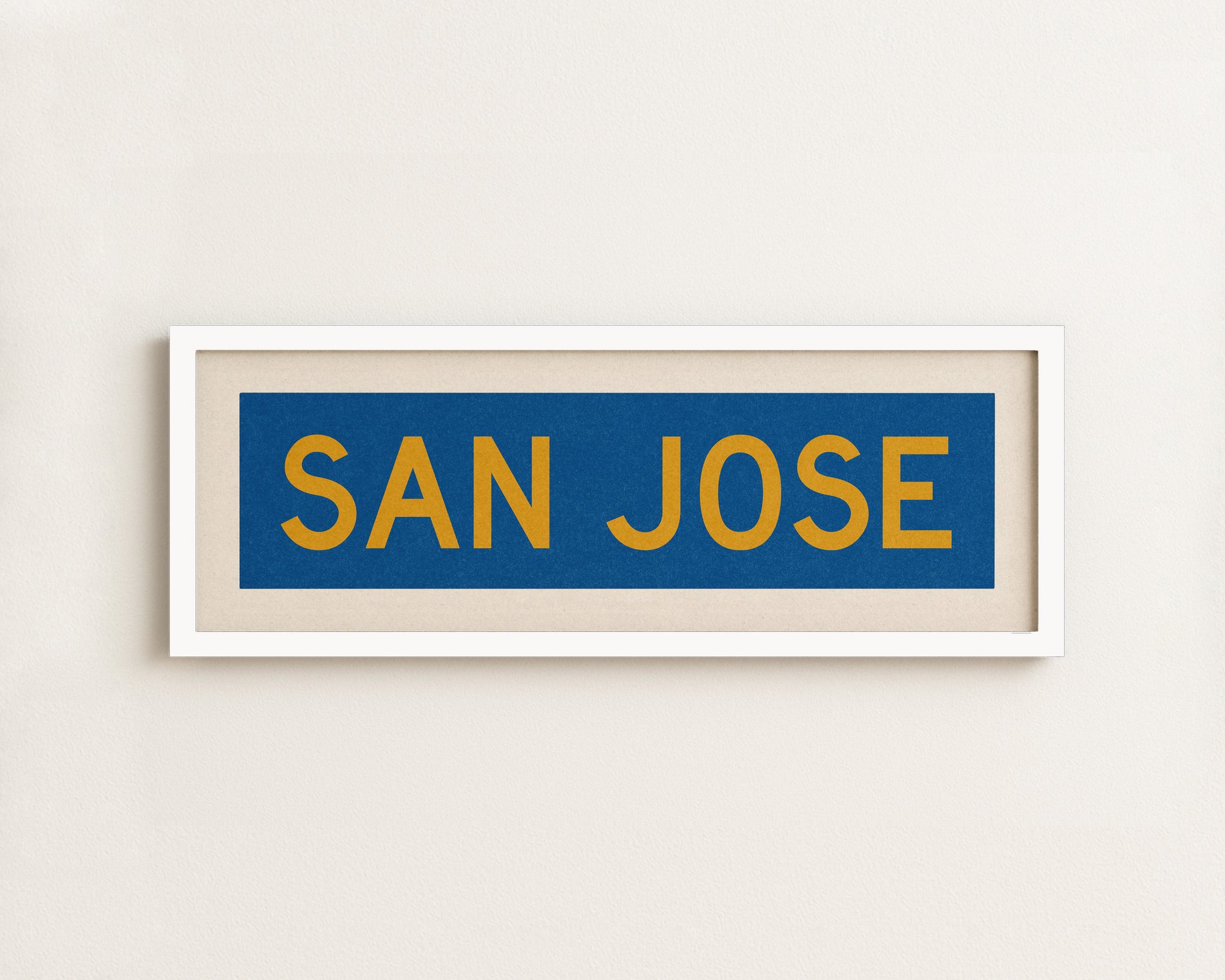 Framed San Jose Blue and Gold Bus Scroll - Tejas Country Club