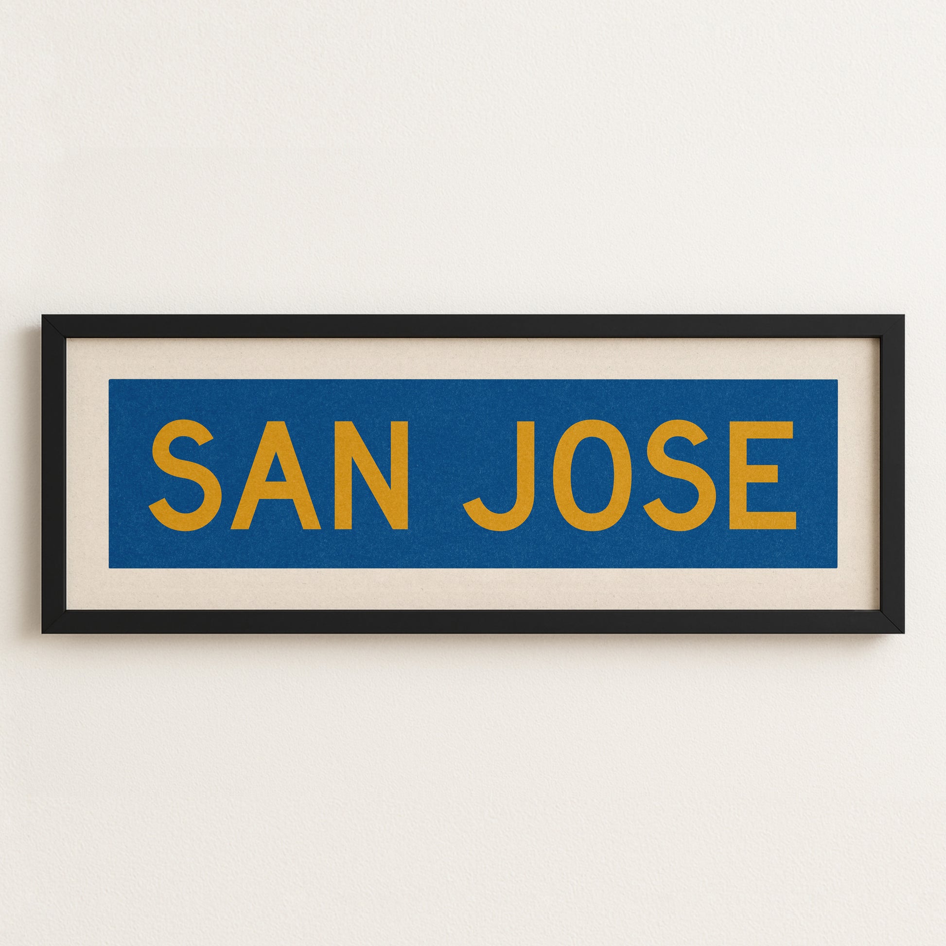 Framed San Jose Blue and Gold Bus Scroll - Tejas Country Club