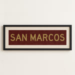 Framed San Marcos Maroon and Gold Bus Scroll - Tejas Country Club
