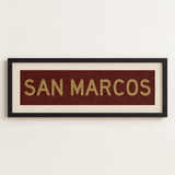Framed San Marcos Maroon and Gold Bus Scroll - Tejas Country Club