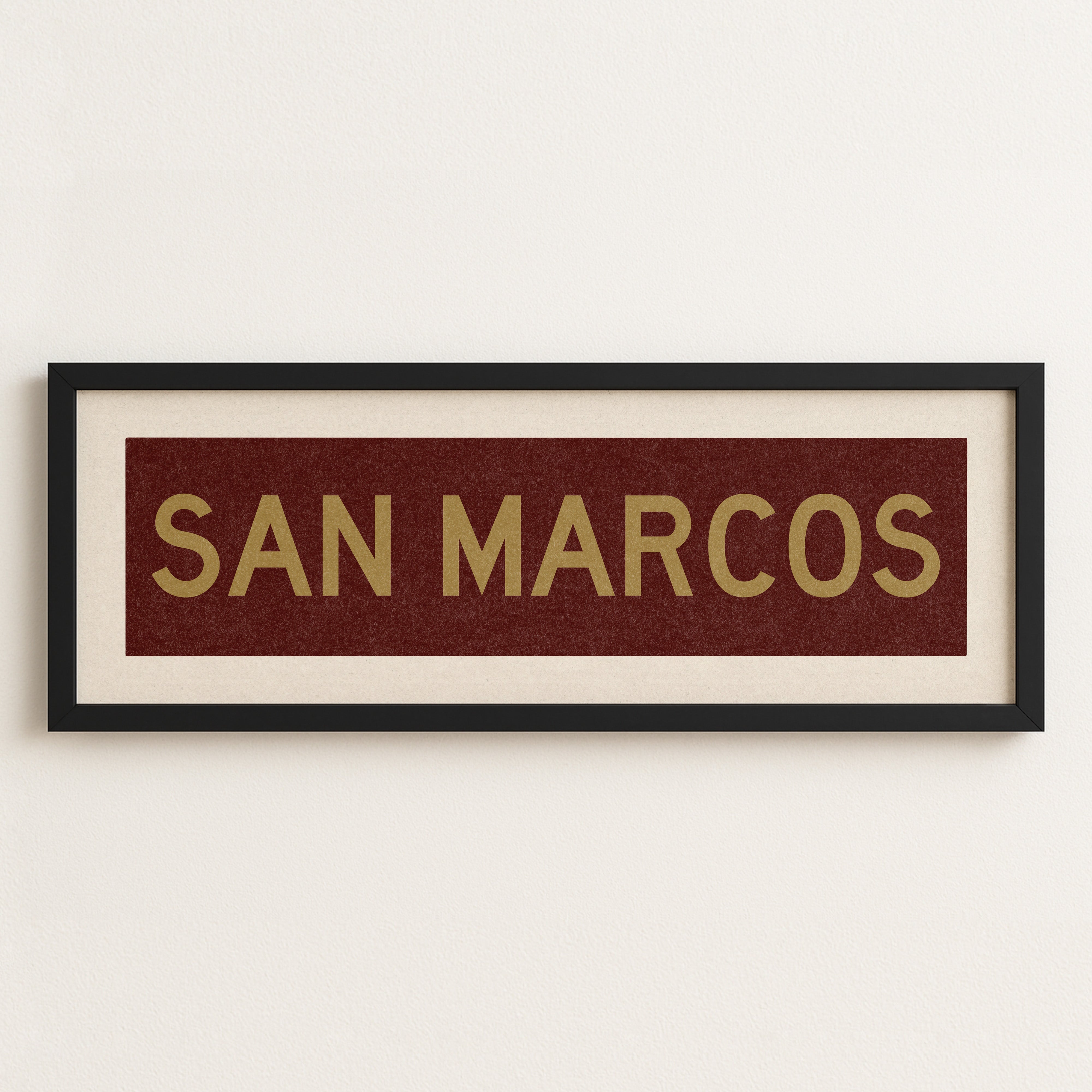 Framed San Marcos Maroon and Gold Bus Scroll - Tejas Country Club