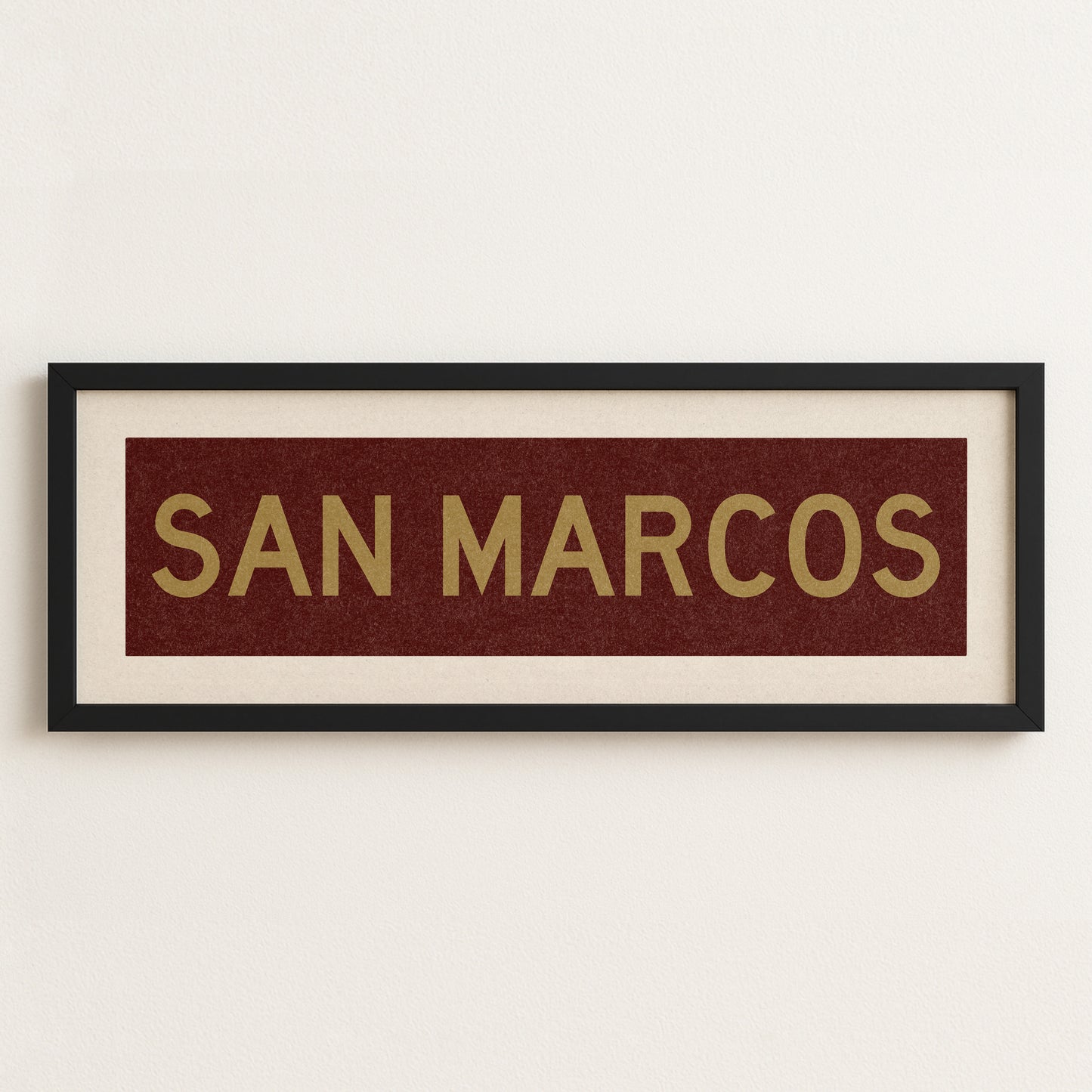 Framed San Marcos Maroon and Gold Bus Scroll - Tejas Country Club