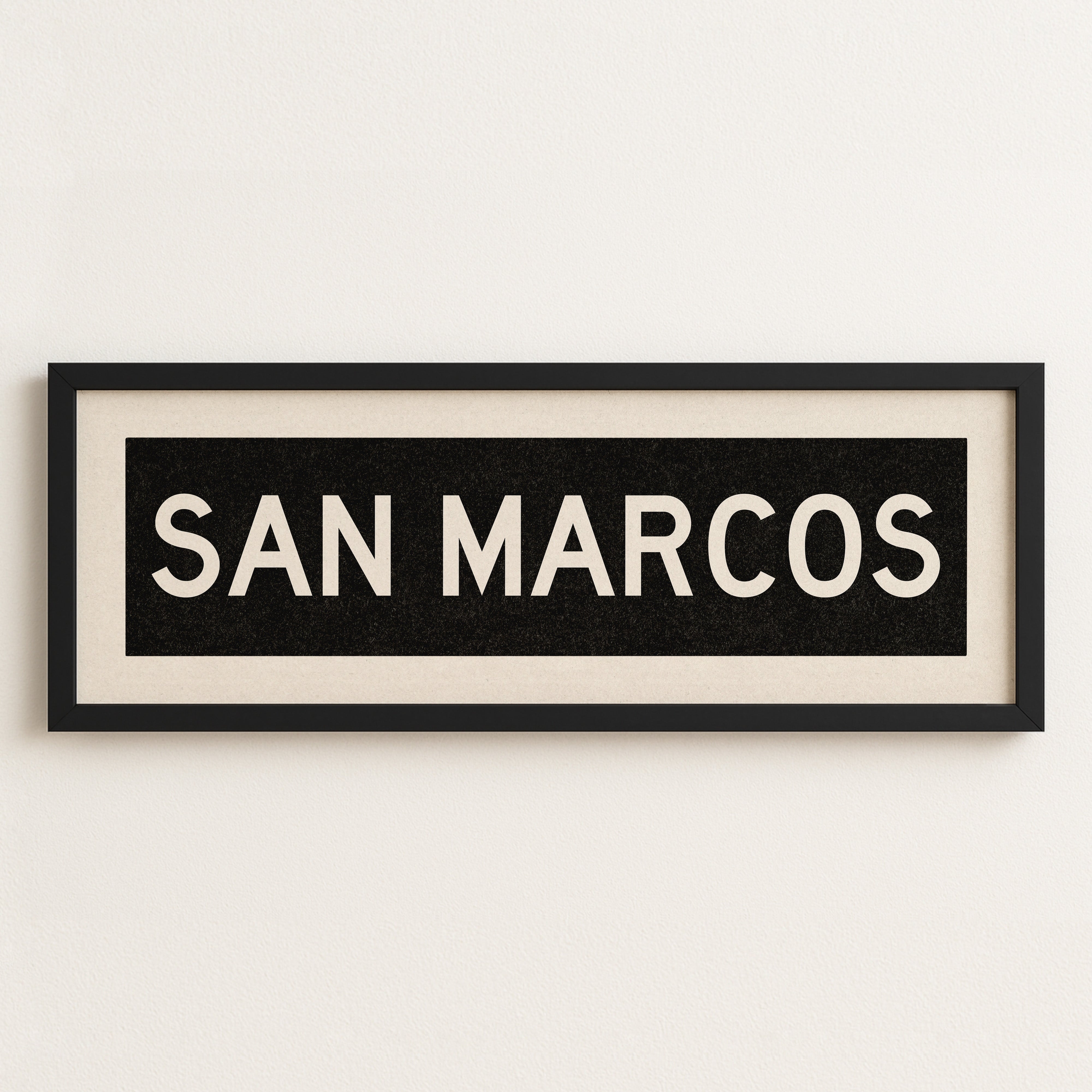 Framed San Marcos Texas Bus Scroll - Tejas Country Club